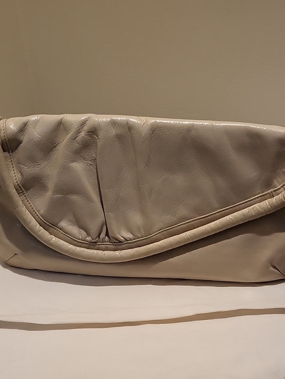 Hobo Neutral Cream Clutch Bag - Minimal Fold-Over Design